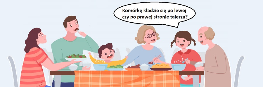 Komórkę kładzie się po lewej czy po prawej stronie talerza